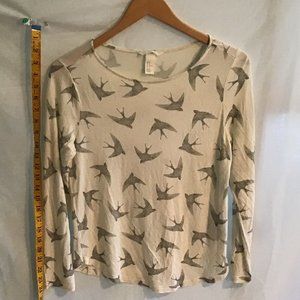Swallow Tail (Bird) Patterned Long-Sleeve